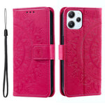 Stand Cover for Xiaomi Redmi 12 4G PU Leather Mandala Flower Imprint Wallet Phone Case with Strap