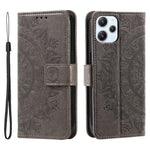 Stand Cover for Xiaomi Redmi 12 4G PU Leather Mandala Flower Imprint Wallet Phone Case with Strap