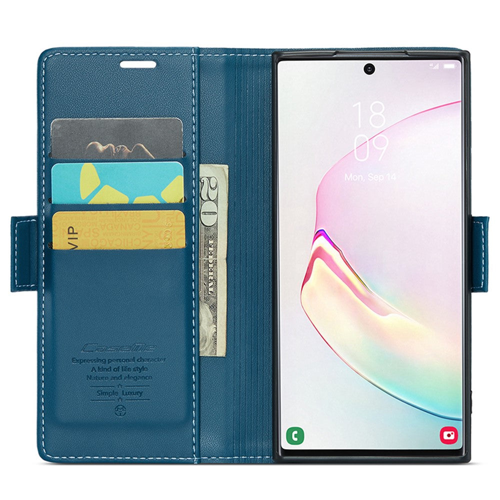 For Samsung Galaxy Note 10 Plus 4G Leather Case CASEME 023 RFID Blocking 3 Card Slot Mobile Cover