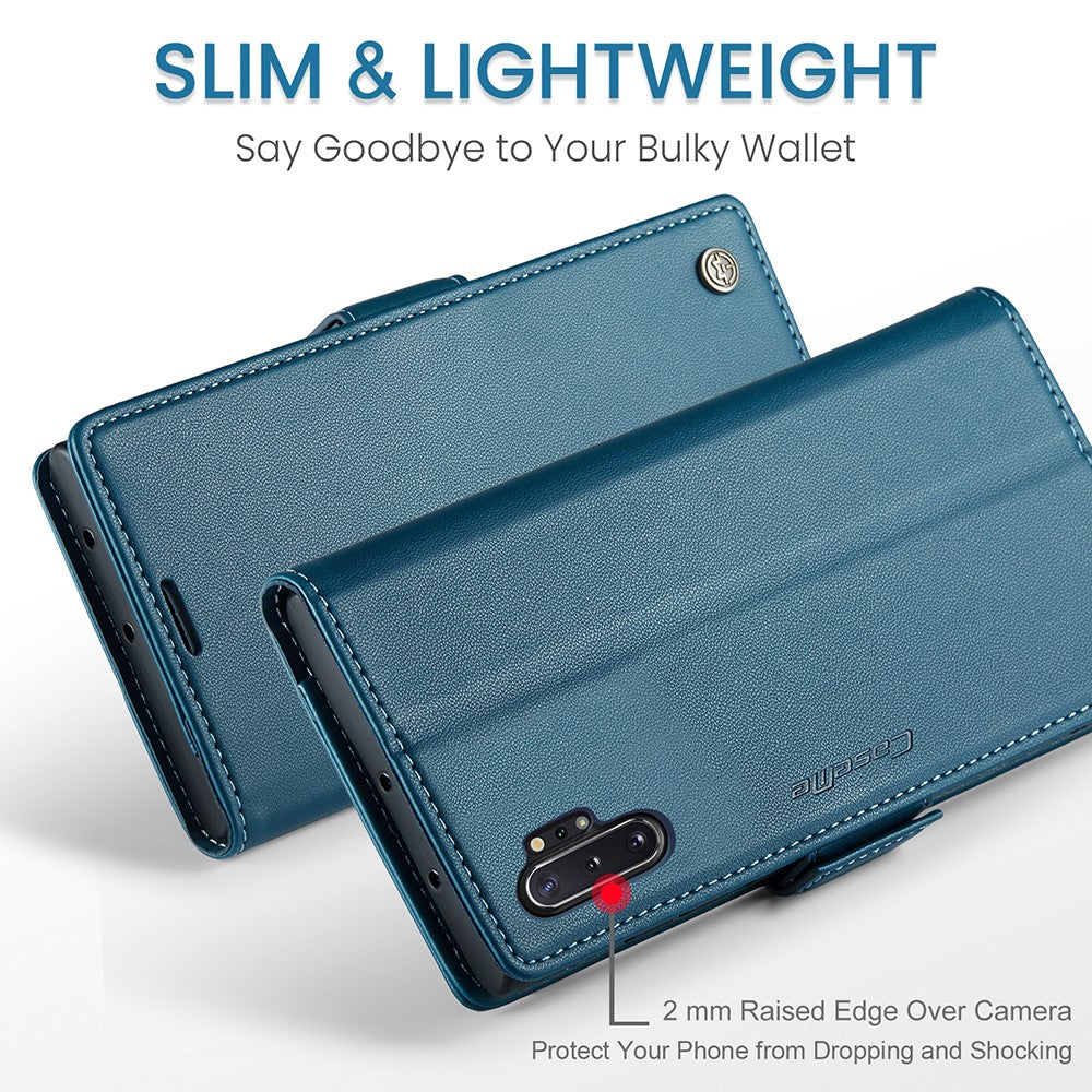For Samsung Galaxy Note 10 Plus 4G Leather Case CASEME 023 RFID Blocking 3 Card Slot Mobile Cover