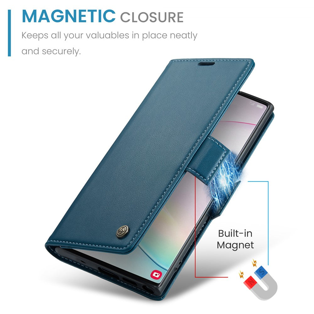 For Samsung Galaxy Note 10 Plus 4G Leather Case CASEME 023 RFID Blocking 3 Card Slot Mobile Cover