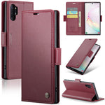 For Samsung Galaxy Note 10 Plus 4G Leather Case CASEME 023 RFID Blocking 3 Card Slot Mobile Cover