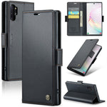 For Samsung Galaxy Note 10 Plus 4G Leather Case CASEME 023 RFID Blocking 3 Card Slot Mobile Cover