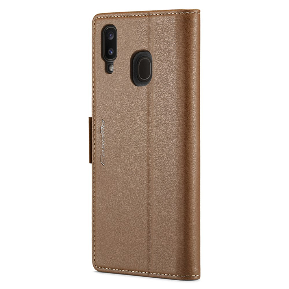 CASEME 023-serien för Samsung Galaxy A40 RFID-blockerande PU-läderfodral med stativ, plånbok och fallskydd