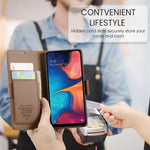 CASEME 023-serien för Samsung Galaxy A40 RFID-blockerande PU-läderfodral med stativ, plånbok och fallskydd