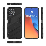 For Xiaomi Redmi 12 4G / 12 5G (Global) / Poco M6 Pro 5G Anti-drop Protective Phone Case Kickstand PC+TPU Phone Cover