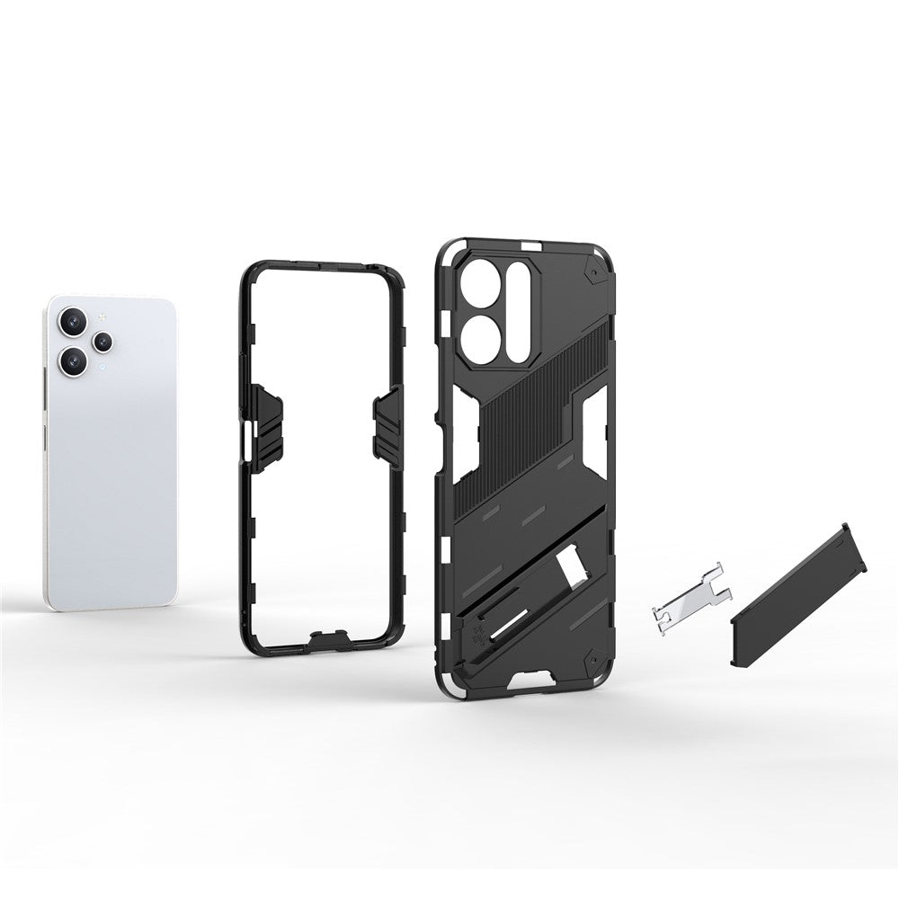 For Xiaomi Redmi 12 4G / 12 5G (Global) / Poco M6 Pro 5G Anti-drop Protective Phone Case Kickstand PC+TPU Phone Cover