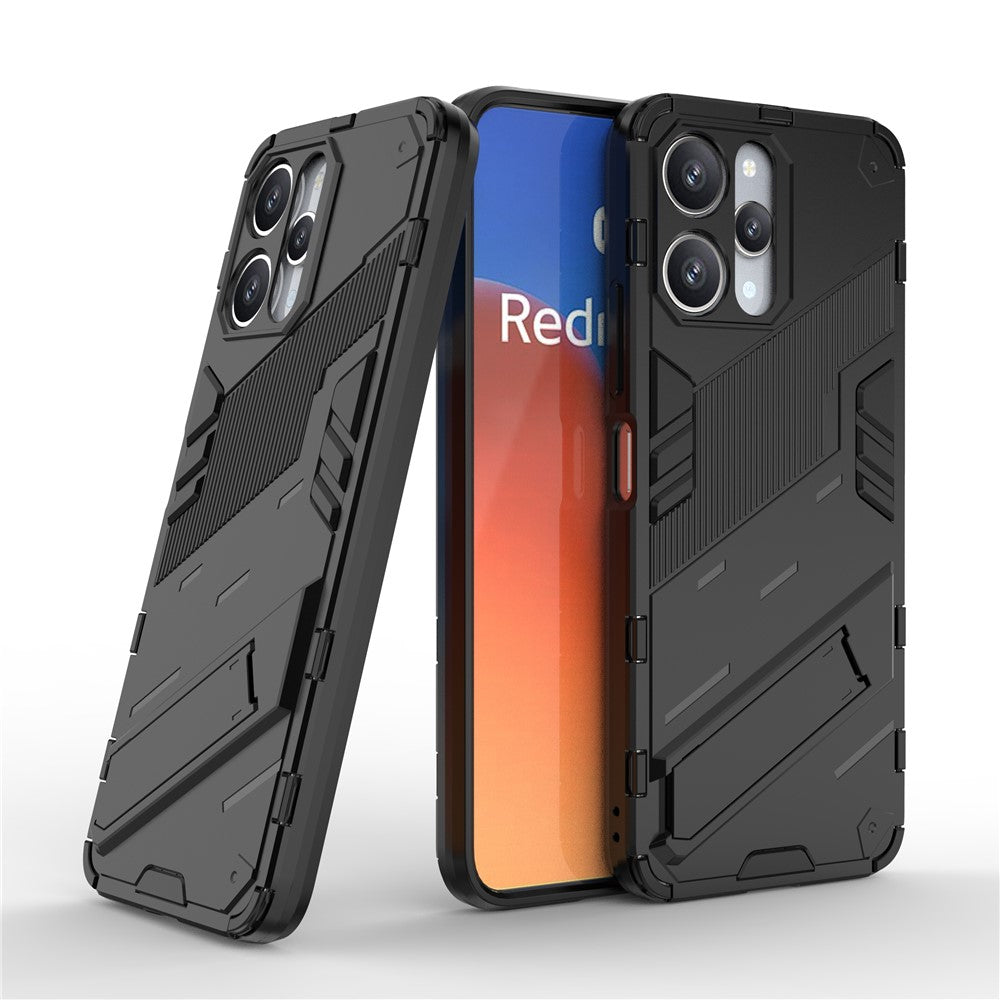 For Xiaomi Redmi 12 4G / 12 5G (Global) / Poco M6 Pro 5G Anti-drop Protective Phone Case Kickstand PC+TPU Phone Cover