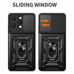 For Xiaomi Redmi 12 4G Rear Lens Protection Anti-drop Phone Case PC+TPU Cover with Kickstand