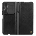 NILLKIN Qin Pro-serien för Samsung Galaxy Z Fold5 5G PU-läderfodral med glidande kameraskydd och pennfack