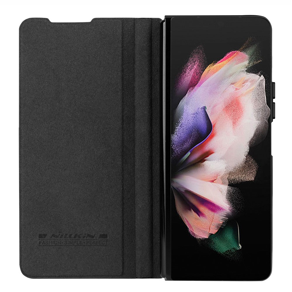 NILLKIN Qin Pro-serien för Samsung Galaxy Z Fold5 5G PU-läderfodral med glidande kameraskydd och pennfack