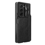 NILLKIN Qin Pro-serien för Samsung Galaxy Z Fold5 5G PU-läderfodral med glidande kameraskydd och pennfack