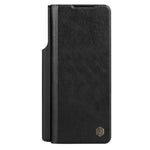 NILLKIN Qin Pro-serien för Samsung Galaxy Z Fold5 5G PU-läderfodral med glidande kameraskydd och pennfack