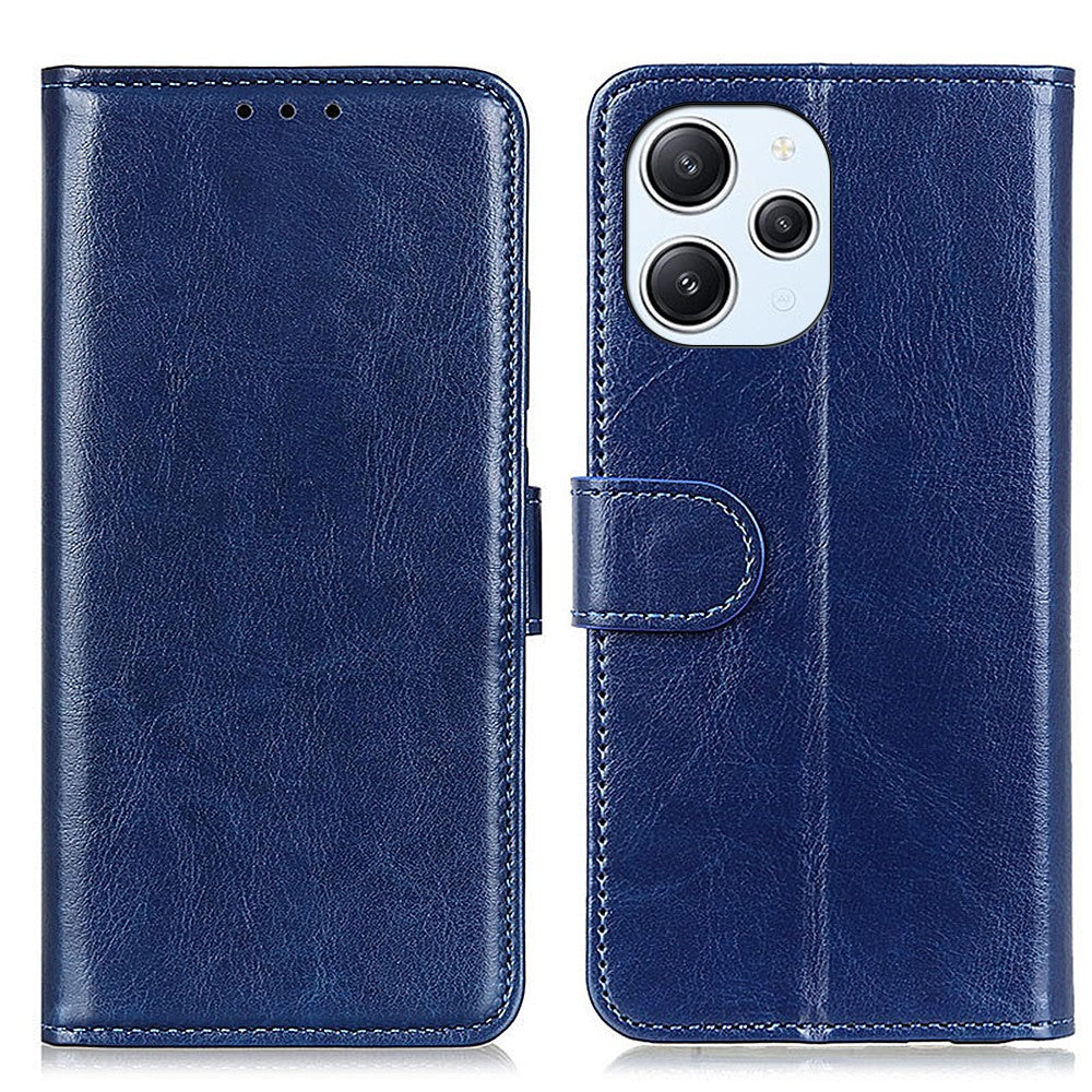 Xiaomi Redmi 12 4G PU-läderflipfodral Crazy Horse Texture Stand-plånbok