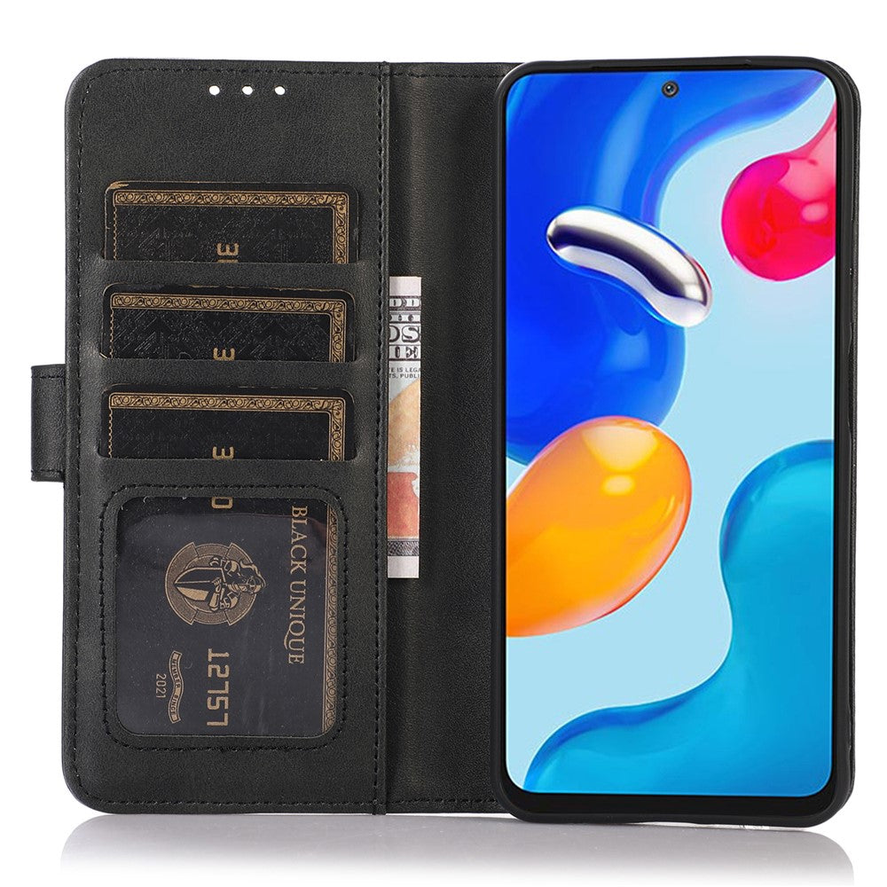 Samsung Galaxy S23 FE-stativetui i PU-læder med koskindsstruktur og pungdesign
