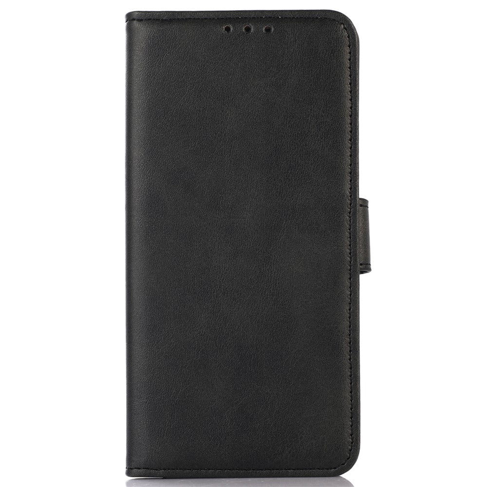 Samsung Galaxy S23 FE-stativetui i PU-læder med koskindsstruktur og pungdesign
