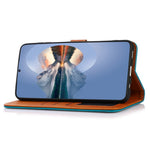 KHAZNEH For Samsung Galaxy S23 FE Stand Phone Cover Cowhide Texture Wallet PU Leather Case