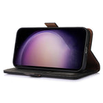 For Samsung Galaxy S23 FE RFID Blocking Wallet Case Silky Feeling Genuine Cow Leather Stand Phone Cover