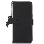 For Samsung Galaxy S23 FE RFID Blocking Wallet Case Silky Feeling Genuine Cow Leather Stand Phone Cover