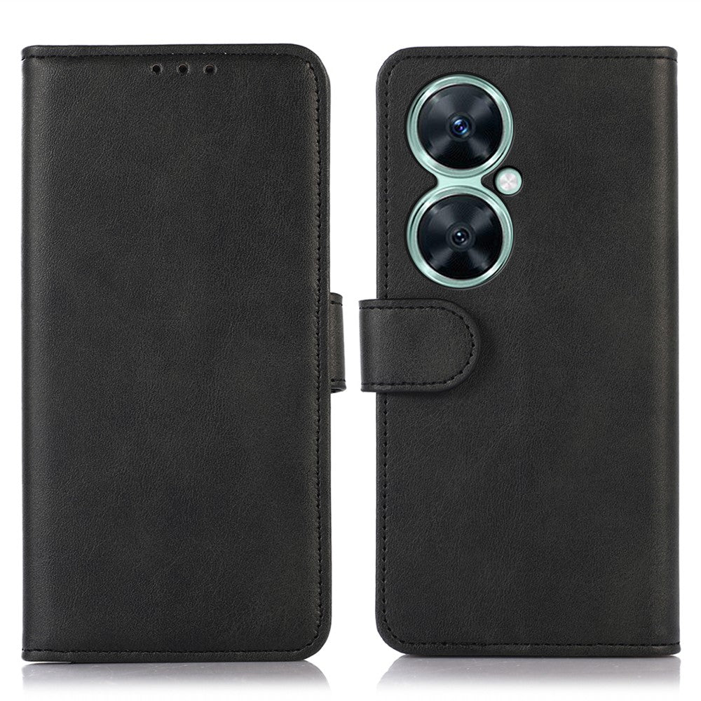 Huawei nova 11i / Enjoy 60 Pro / Maimang 20 PU-läder plånboksfodral med stativ, kohudtextur, mobilskal