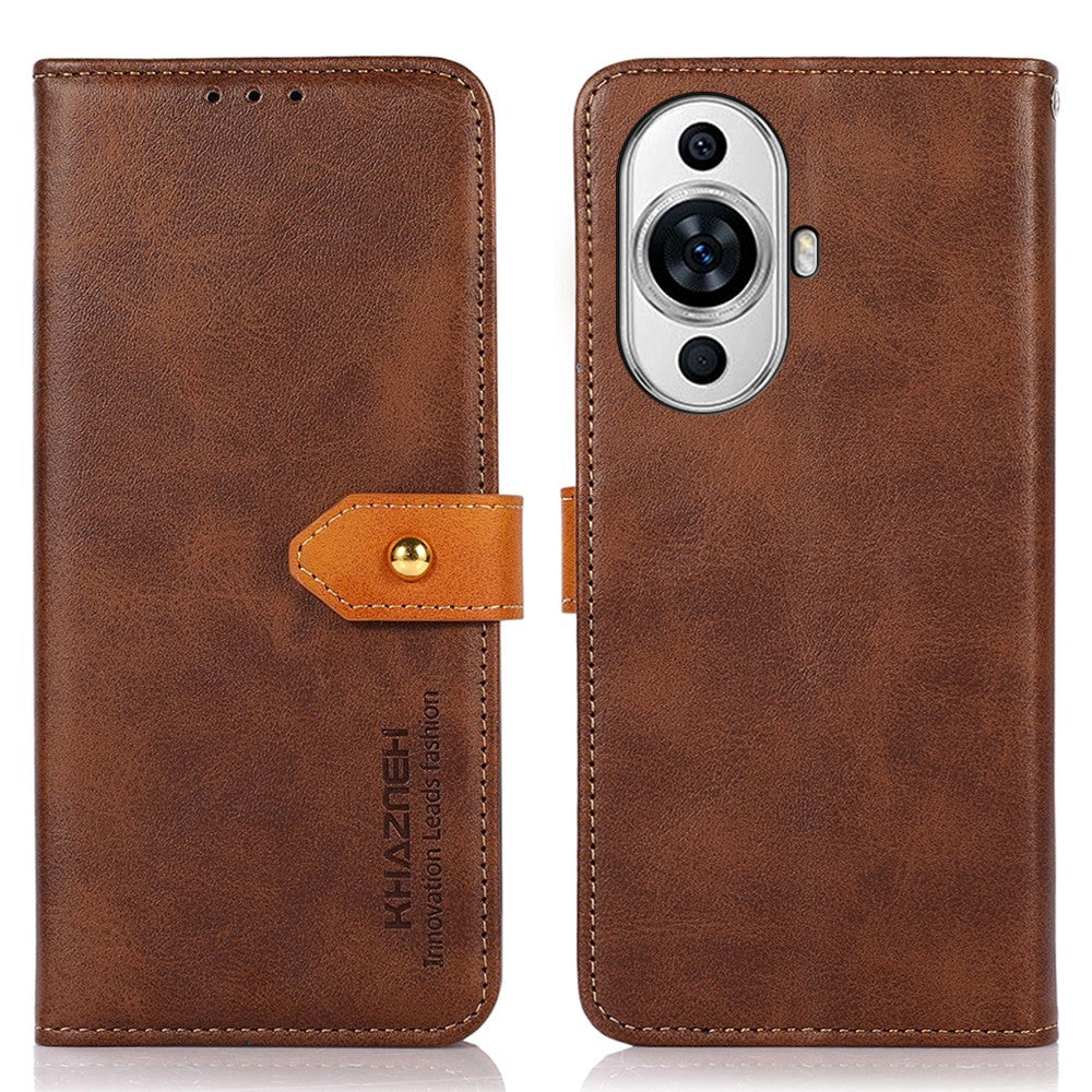 KHAZNEH For Huawei nova 11 / nova 12s 4G / nova 12 Lite 4G Cowhide Texture PU Leather Wallet Shell Cell Phone Stand Cover