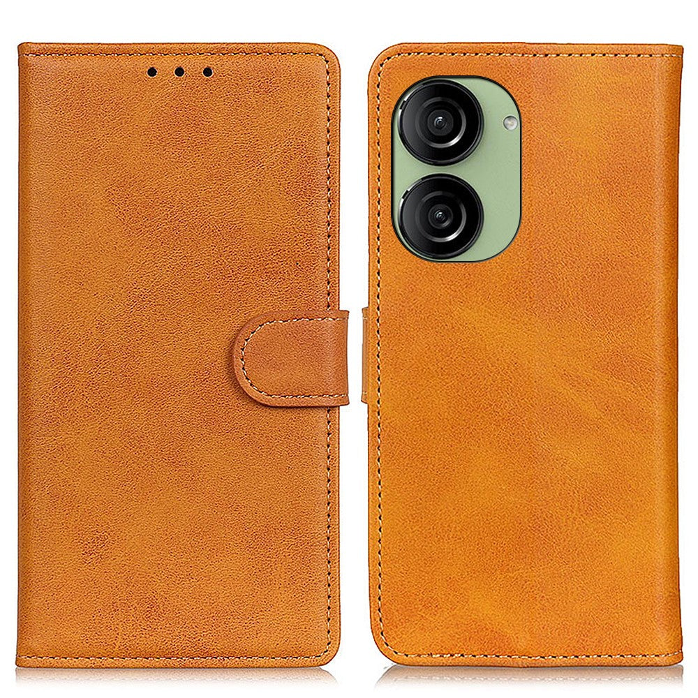 For Asus Zenfone 10 5G PU Leather Wallet Phone Case Cowhide Texture Flip Stand Cover