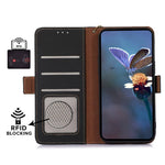 For Asus Zenfone 10 5G Silky Feeling Genuine Cow Leather Phone Cover RFID Blocking Wallet Stand Case