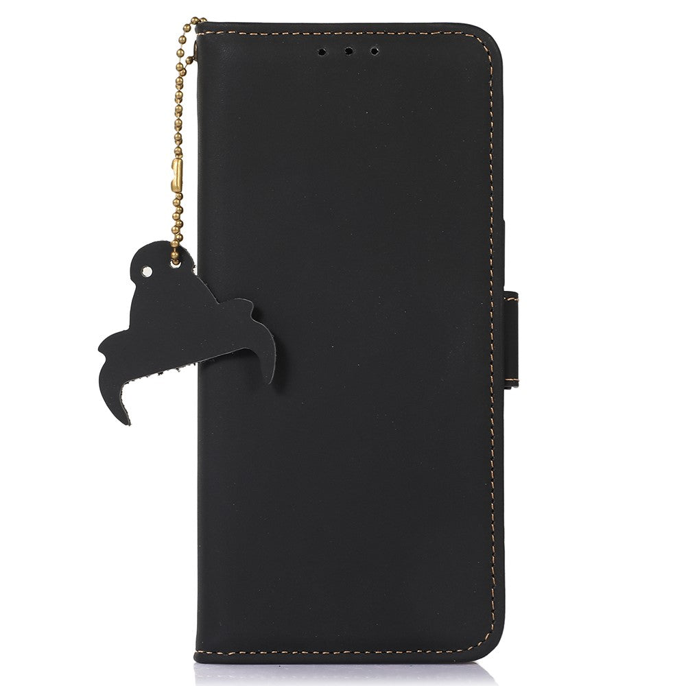 For Asus Zenfone 10 5G Silky Feeling Genuine Cow Leather Phone Cover RFID Blocking Wallet Stand Case