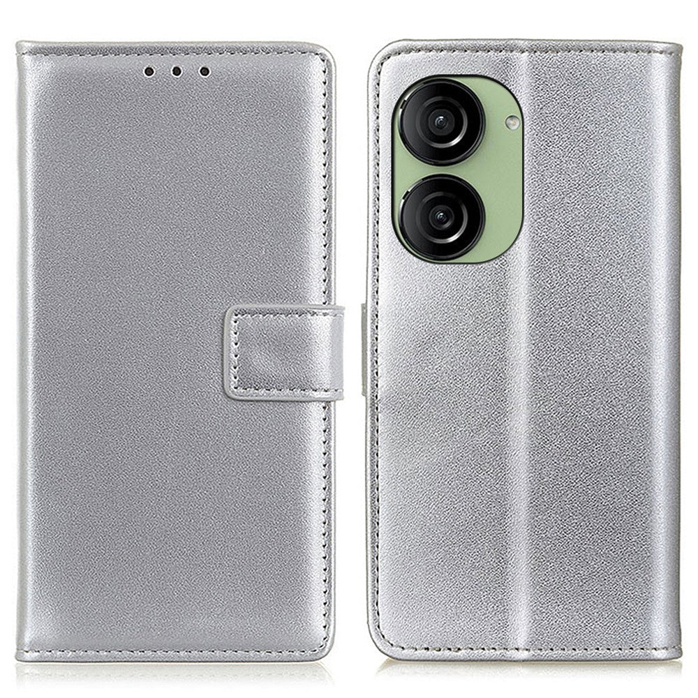 For Asus Zenfone 10 5G Textured PU Leather Cover Shockproof Wallet Stand Phone Case