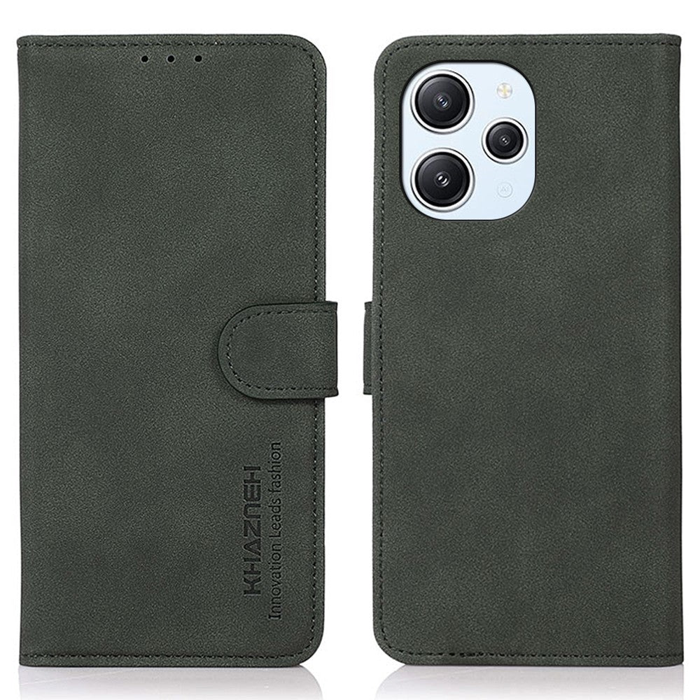 KHAZNEH For Xiaomi Redmi 12 4G Shockproof Phone Case Textured PU Leather Wallet Stand Cover