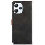 KHAZNEH For Xiaomi Redmi 12 4G Cowhide Texture PU Leather Wallet Shell Anti-drop Phone Stand Cover