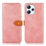 KHAZNEH For Xiaomi Redmi 12 4G Cowhide Texture PU Leather Wallet Shell Anti-drop Phone Stand Cover