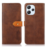 KHAZNEH For Xiaomi Redmi 12 4G Cowhide Texture PU Leather Wallet Shell Anti-drop Phone Stand Cover