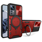 Xiaomi 12T 5G / 12T Pro 5G / Redmi K50 Ultra PC+TPU Ringstödsskydd Skjutbart Linsskydd mobilskal