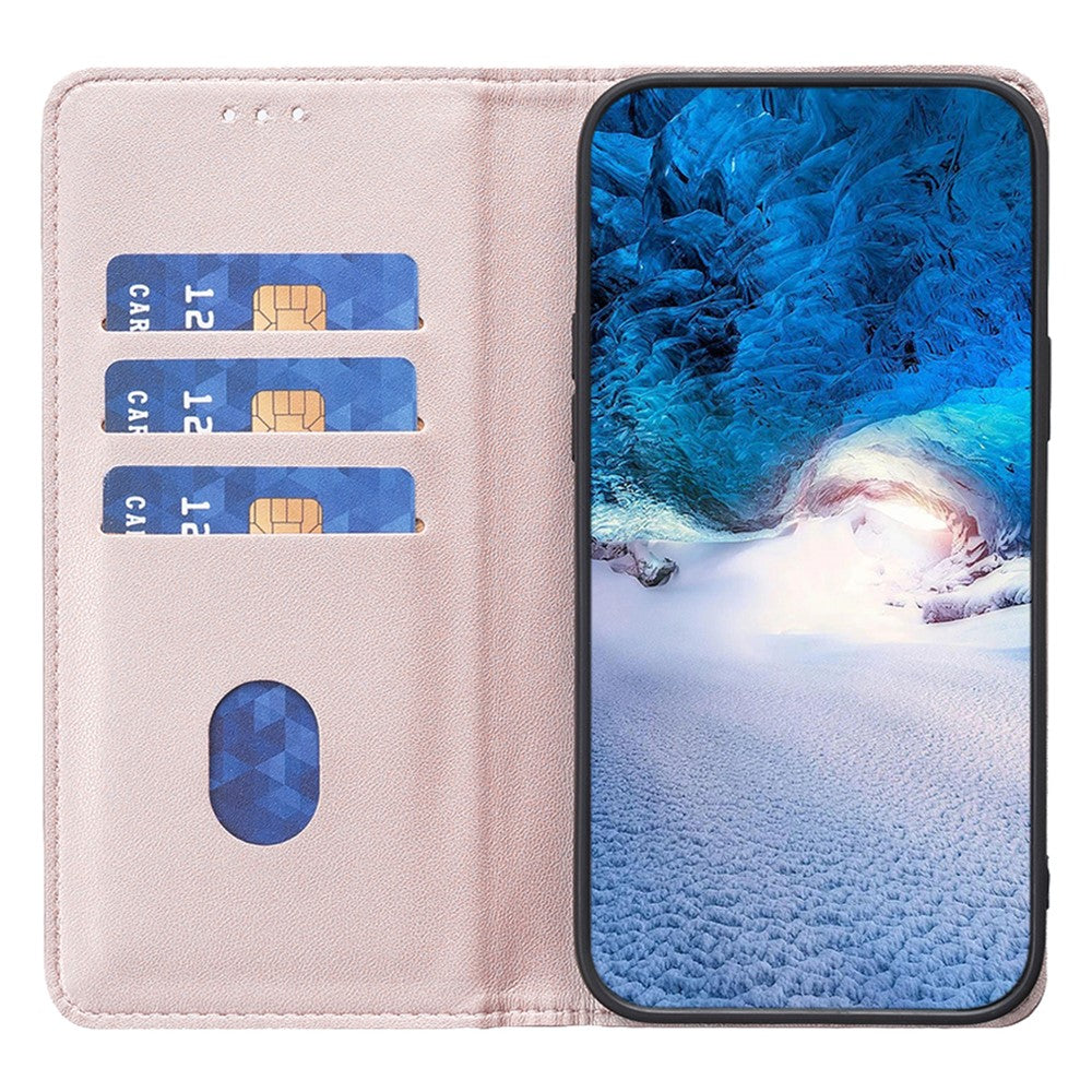 BINFEN COLOR BF18 For Samsung Galaxy S23 FE Auto-absorbed Magnetic Leather Cover Card Holder Phone Case