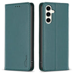 BINFEN COLOR BF18 For Samsung Galaxy S23 FE Auto-absorbed Magnetic Leather Cover Card Holder Phone Case