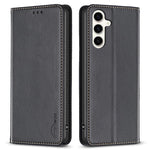 BINFEN COLOR BF18 For Samsung Galaxy S23 FE Auto-absorbed Magnetic Leather Cover Card Holder Phone Case