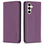 BINFEN COLOR BF18 For Samsung Galaxy S23 FE Auto-absorbed Magnetic Leather Cover Card Holder Phone Case