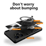 For Xiaomi Redmi Note 12 4G Slide Camera Guard Phone Case PC+TPU Cover with Rotating Kickstand
