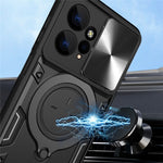 For Xiaomi Redmi Note 12 4G Slide Camera Guard Phone Case PC+TPU Cover with Rotating Kickstand