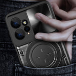 For Xiaomi Redmi Note 12 4G Slide Camera Guard Phone Case PC+TPU Cover with Rotating Kickstand