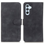 KHAZNEH For Samsung Galaxy S23 FE Phone Shell Vintage Texture PU Leather Phone Case Anti-Scratch Flip Stand Wallet Shell