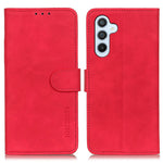 KHAZNEH For Samsung Galaxy S23 FE Phone Shell Vintage Texture PU Leather Phone Case Anti-Scratch Flip Stand Wallet Shell