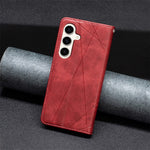 For Samsung Galaxy S23 FE Imprinted Line Cell Phone Case Card Holder Leather Stand Cover