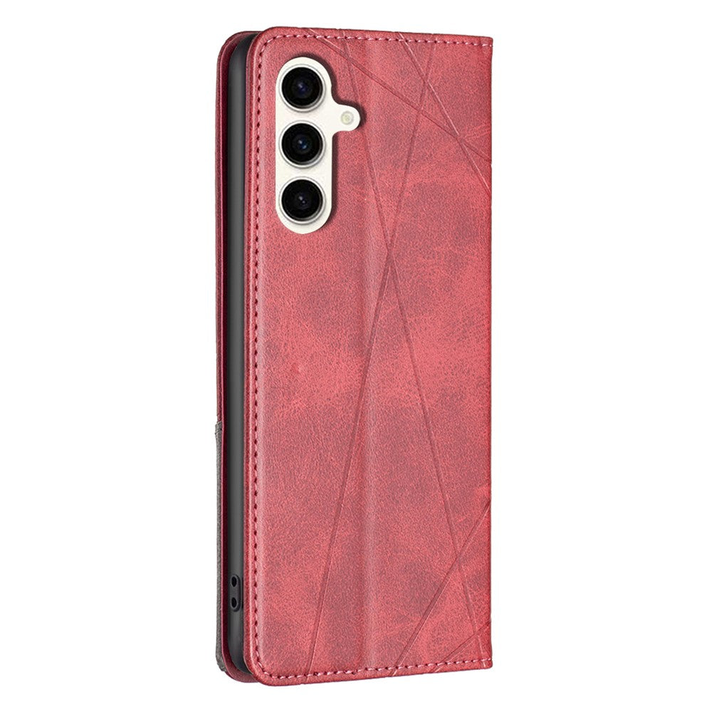 For Samsung Galaxy S23 FE Imprinted Line Cell Phone Case Card Holder Leather Stand Cover