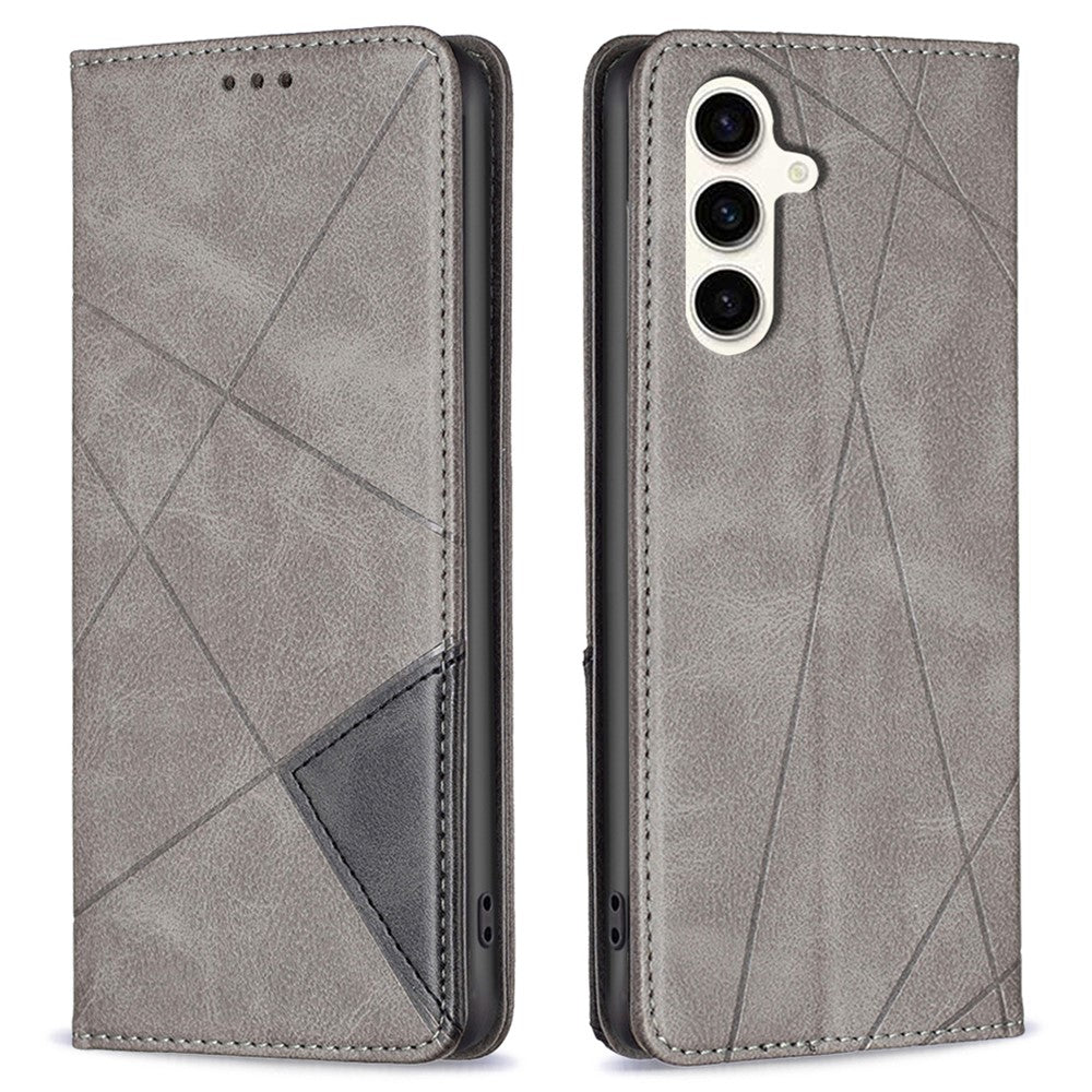 For Samsung Galaxy S23 FE Imprinted Line Cell Phone Case Card Holder Leather Stand Cover