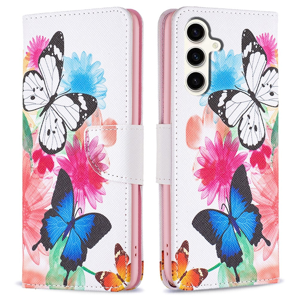 For Samsung Galaxy S23 FE Phone Case PU Leather Pattern Printing Wallet Stand Feature Cover