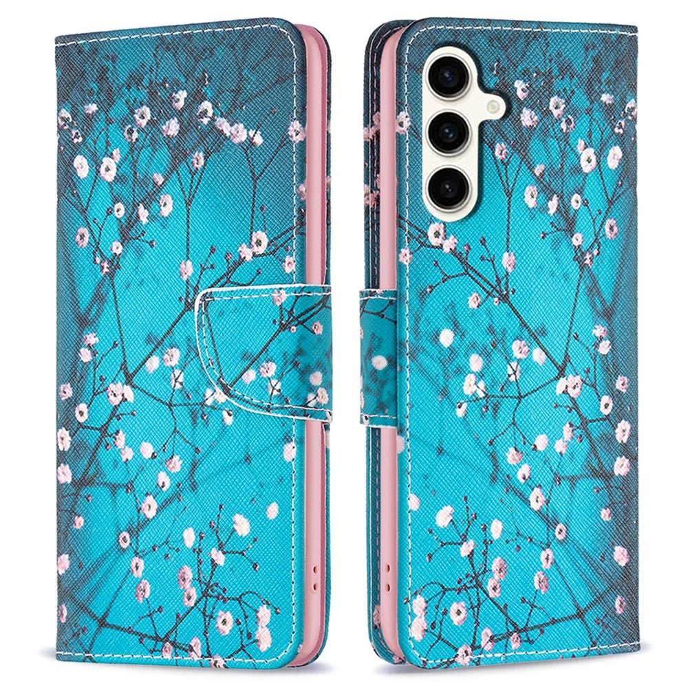 For Samsung Galaxy S23 FE Phone Case PU Leather Pattern Printing Wallet Stand Feature Cover