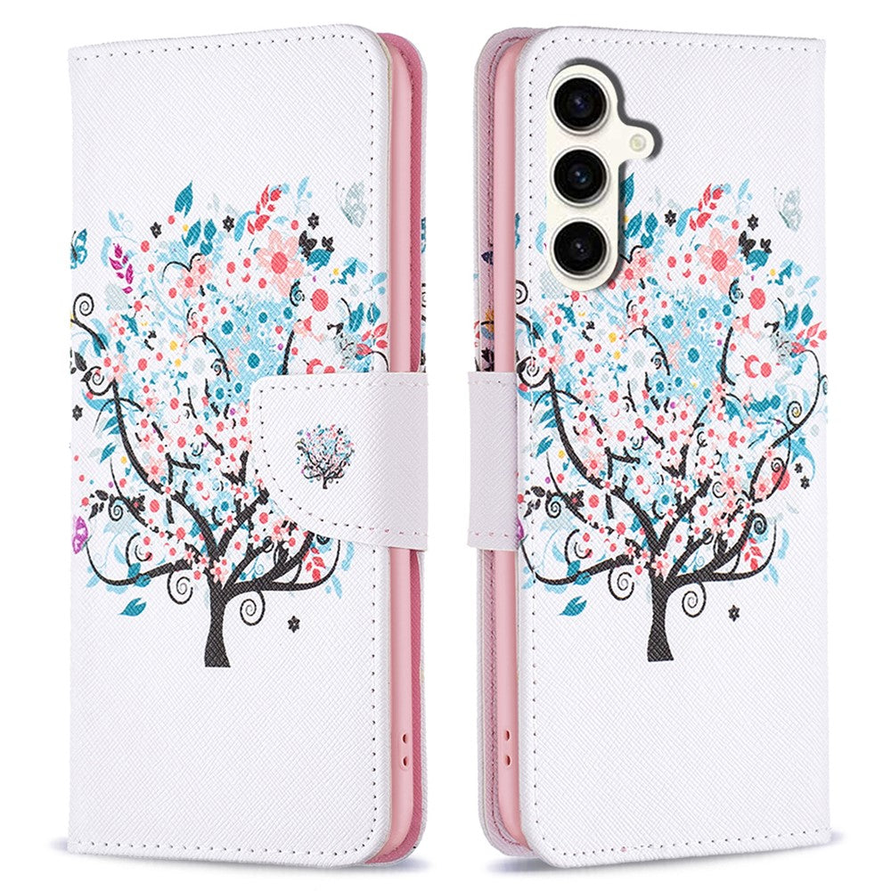 For Samsung Galaxy S23 FE Phone Case PU Leather Pattern Printing Wallet Stand Feature Cover