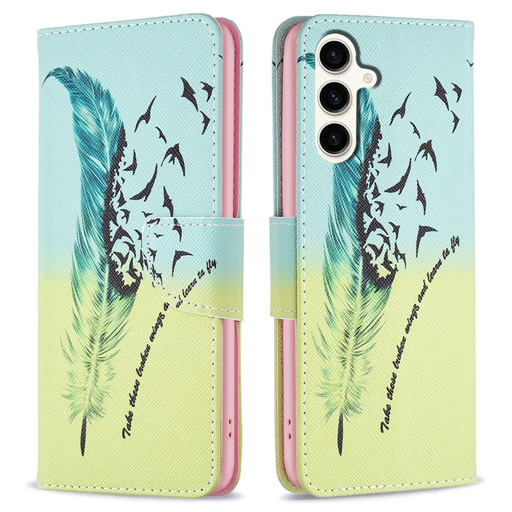 For Samsung Galaxy S23 FE Phone Case PU Leather Pattern Printing Wallet Stand Feature Cover
